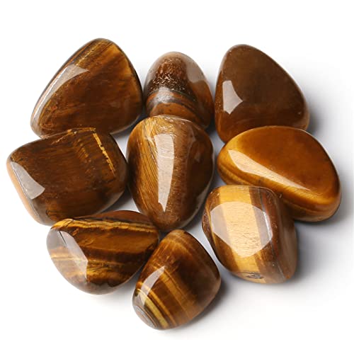 Tiger Eyes Tumbled Polished Natural Healing Crystals Stones Bulk Stones Crystal for Energy Reiki Tumbling Cabbing Balancing Decoration Gemstones Crystal Healing Meditation Therapy Gift 100g - color: Tiger Eyes, size: 100g