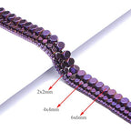 AD Beads Natural Hematite Gemstone Faceted Square Cube Loose Beads 16" 2x2mm 4x4mm (4x4mm, Metallic Purple) - color: Metallic Purple, size: 4x4mm