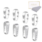 Silver Necklace Pendant Clasp, 8 Pcs Bulk Necklace Pendant Pinch Bail Jewelry Clasps Bracelet Charms Connector Sterling Silver Findings Pinch Clips Snap Bails for Jewelry Making - color: 8PcsC