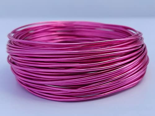 15 Gauge Anodized Aluminum Wire 49 Feet for Jewelry Making Craft DIY（1.5mm,Pink,41520） - color: Pink, size: 15 Gauge