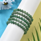 Elecrelive Glass Round Beaded Bracelet Set Clay Beaded Bracelets Stretch Bracelets - color: Green Aventurine