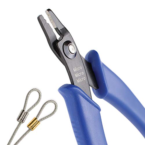 The Beadsmith Micro Crimping Pliers - 5 inches long (127mm) - Use w/ 1-1.5mm crimps & .010-.013" diameter beading wire-Comfortable Handles-Create perfect crimps every time-Tool for Jewelry Making - style: Micro Crimping Plier