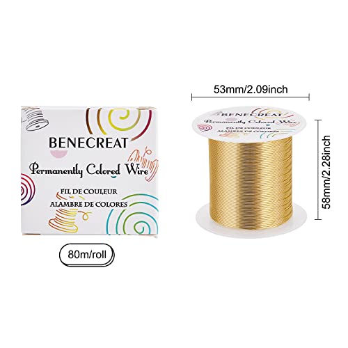 BENECREAT 24 Gauge 87 Yards Jewelry Beading Wire Light Gold Tarnish Resistant Copper Wire for Beading Wrapping and Other Jewelry Craft Making - color: Light Gold, size: 24 Gauge