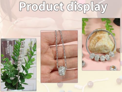 PAMIR TONG 110pcs 13mm White Rhinestone Round Resin Beads for DIY Jewelry Making & Crafts - color: PT413 White Rhinestone
