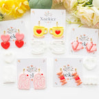 Mother’s Day Polymer Clay Cutters & Stamps Set - 12pcs Sharp & Durable Tea Cup, Cake, Heart, MOM & Silhouette Shapes for DIY Earring Jewelry Making, Soft Clay Crafts & Holiday Supplies - color: 2M color