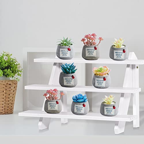 51pcs Wood Tiered Earring Display Stand, 3-Tier White Retail Jewelry Card Display With Groove + 50 Earring Cards, Portable Ring Organizer Holder, Showcase Racks for Business - color: White