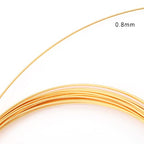 BEADIA 18K Gold Plated Wire 0.8mm 5 Meters Bead Cord for Bracelet Necklace Charm Beading Jewelry Making Findings - size: 0.8mm, style: 18K Gold