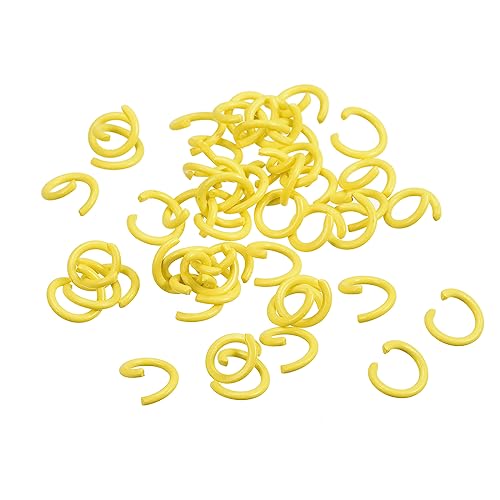 uxcell Open Jump Rings, 8mm Colorful O-Ring Connectors for DIY Crafts Jewelry Making, Carbon Steel, Yellow, 200Pcs - color: Yellow, size: 8mm