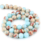 HAAMIIQII 8mm Blue Imperial Jasper Beads Round Gemstone Loose Beads for Jewelry Making 2 Strands (92-96pcs) - color: Blue Imperial Jasper, size: 8mm (92-96pcs)
