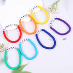 Rainbow Heishi Surfer Bracelets Set for Women Stackable Clay Beaded Bracelets Disc Stretch Preppy Bracelets Layering Colorful Friendship Bracelets Team Cheer Bulk Boho Summer Beach Jewelry Gift - style: LUCK