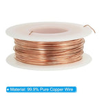PATIKIL 89.89 Feet Solid Bare Copper Wire,22 Gauge 99.9% Pure Copper Wire 0.6mm Soft Beading Wire Metal Plant Stem Ties for Jewelry Craft (27.4m) - size: 0.6mm x 89.89ft