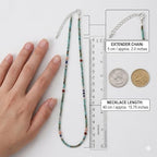 Handmade Natural Gemstone Beaded Necklace for Women, Cultured Freshwater Pearl Choker with Adjustable Extension Chain, Boho Healing Crystal Jewelry Collection - color: d green