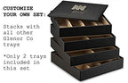 Glenor Co Jewelry Organizer Tray - Set of 2 - Stackable 18 Slots Jewelry Storage Trays - Display on Dresser or Drawer - Compatible with Other Trays - Black - size: Square - 9 Slot x 2