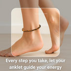 Amazing Gemstone Crystal Anklet Ankle Bracelets for Women - Waterproof Beaded Healing Crystal Anklets, Plus Size Chakra Gemstone Bead Anklet - color: Tigers Eye, style: Plain