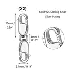 925 Sterling Silver Double Lobster Clasp Bracelet Extender Necklace Clasps and Closures Sterling Silver Bracelet Extension Clasps for Jewelry Making（2pcs） - color: C-White Gold
