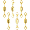 Magnetic Necklace Jewelry Clasps and Closures with Double Lobster Clasp, 14K Gold Magnetic Jewelry Clasps for Necklaces, Bracelet Necklace Extenders for Women (6PCS) - color: 6Pcs Gold