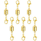 Magnetic Necklace Jewelry Clasps and Closures with Double Lobster Clasp, 14K Gold Magnetic Jewelry Clasps for Necklaces, Bracelet Necklace Extenders for Women (6PCS) - color: 6Pcs Gold