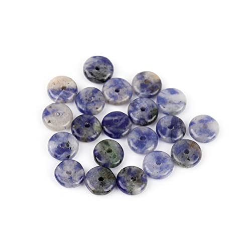 JOE FOREMAN 2x6mm Natural Blue Sodalite Jasper Stone Heishi Rondelle Spacer Beads for Jewelry Making Full 15" Strand Energy Stone Healing Power Crystal - color: Blue Sodalite Jasper