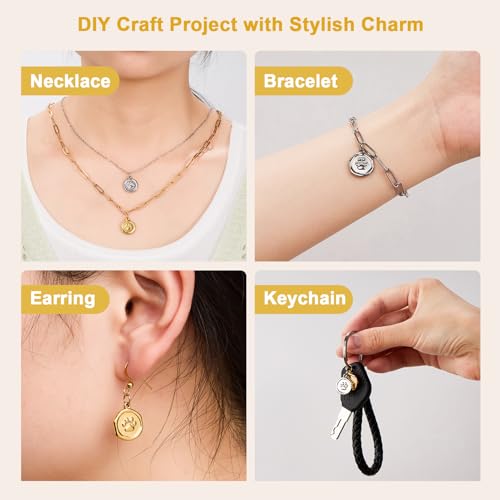 UMAOKANG 20pcs Stainless Steel Jewelry Making Charm Set Paw Charm Pendant for Women Necklace Bracelet DIY Bulk Charms - color: Paws Gold Silver