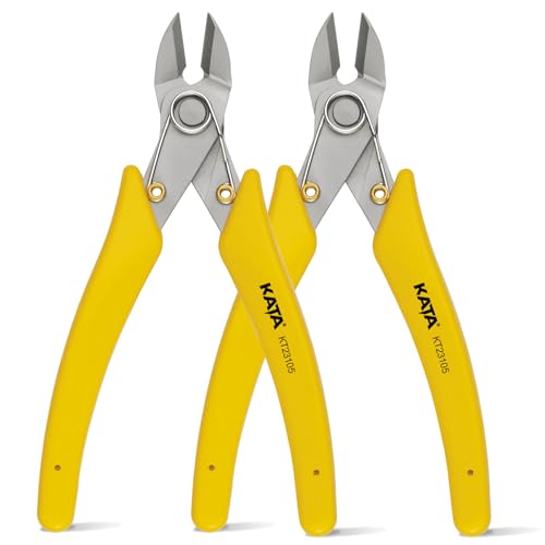 KATA 2Pack Micro Wire Cutters For Electronics Flush cutters, 6 Inch Precision Micro Cutters for Cut Precision Electronics, Jewelry, Soft Copper Wire, Cables - color: 2 Pack 6 Inch Micro
