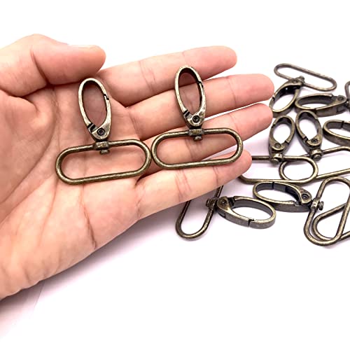 1-1/2 inch Swivel Lobster Clasps 1.5 inch Swivel Hooks for Purse Bag Making Lobster Claw Swivel Snap Clips Extra Large 38mm 10pcs Antique Bronze - color: 1.5 inch Antique Bronze