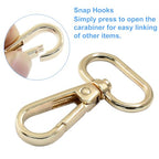 16 Pack Swivel Lobster Clasps, 1 Inch Gold Lobster Claw Clasps for Keychains, Oval Ring Swivel Snap Hooks Metal Lobster Clips for Purse, Snap Tabs, Craft Making - color: Gold