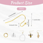 600 Pcs Earing Hooks, Stainless Steel Earring Making Kit Earrings Hooks Gold Earring Backs Jump Rings for Jewelry Making DIY Craft