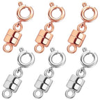 Magnetic Clasps for Necklaces Strong Magnetic Necklace Clasps and Closures, 14K Gold and Silver Bracelet Converter for Women - color: 6Pcs | Silver & Rose Gold