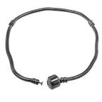 RUBYCA 5pcs 6.3" Gunmetal Black Clasp European Snake Chain Charm Bracelet fit Charm Beads DIY Gift - color: Gunmetal Black, size: 16 CM