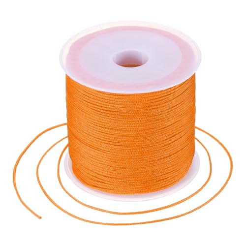 MECCANIXITY 0.8mm Nylon String for Bracelets, 44 Yards Satin Nylon Beading Thread Chinese Knotting Cord for Jewelry Making DIY Craft Beading Friendship Necklace Bracelet(Orange) - color: Orange, size: 0.8mm