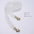 Aumey Clear White Black Brown Acrylic Chain Clutch Purse Strap Handles Bag Handbag Purse Replacement Chains 40 Inches - color: Transparent