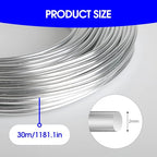 12 Gauge Aluminum Wire 100FT, Anodized Aluminum Wire for Sculpting, Beading Making Bendable Metal Wire for Jewelry Making Crafts Wreath Making Beading Floral(Silver) - color: Sliver