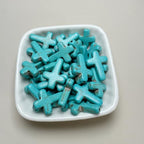 Turquoise Cross Beads for Bracelet Making - 110pcs 18x25mm Natural Semi-Precious Gemstone Loose Spacer Beads for Jewelry, Beading, Earrings & DIY Handmade Crafts - color: Turquoise Cross 18*25mm