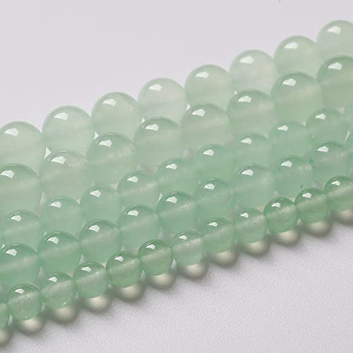 4mm 90pcs Natural Green Jade Chalcedony Beads Energy Healing Power Stone Beads for Jewelry Making Round Loose Beads DIY Bracelet 15" (Green Jade, 4mm) - color: Green Jade, size: 4mm