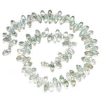 200pcs Czech 12mm Faceted Teardrop Briolette Crystal Glass Loose Beads Pendant Drop Spacer Light Green Shimmer for DIY Jewelry Making CCT2-40 - color: Light Green Shimmer, size: 12x6mm - 200pcs