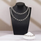 YOUBEIYEE 6.5 Feet Silver Chains Bulk Oval Link Chain Roll Chunky Stainless Steel Chain for Jewelry Making - color: Circle Silver