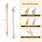 20 PCS Gold and Silver Necklace Extenders for Women Gold Plated Chain Extenders for Necklace Bracelet Anklet with Lobster Clasps - color: Flat Water Droplet