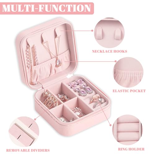 Personalized Travel Jewelry Box,Custom Leather Jewelry Case with Bridesmaid Name,Organizer Ring Case for Wedding Maid of Honor Gifts - color: Style 04
