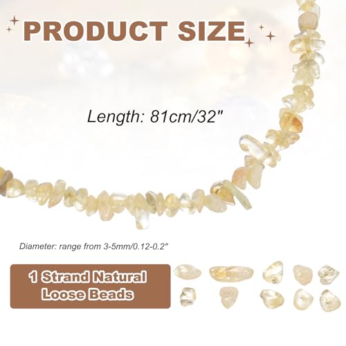 MECCANIXITY 310 Pcs Natural Drilled Citrine Chip Gemstone Chips Bulk 3mm to 5mm Dia. Irregular Tumbled Crystal Chip Beads for Jewelry Making Craft Supplies (Yellow) - color: Citrine, size: 3-5mm