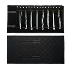 Portable Jewelry Roll Untangled Secure Necklace Travel Storage Bag Displays Holder 16 Chain (Black Diamond) - color: Black Diamond