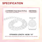 PATIKIL 10 mm Natural Clear Quartz Loose Beads, 2 Strands Crystal Round Stone Strand Beads Gemstone Loose Bead Spacer Beads for Jewelry Making DIY Necklace Bracelet, White - color: White, size: 10 mm