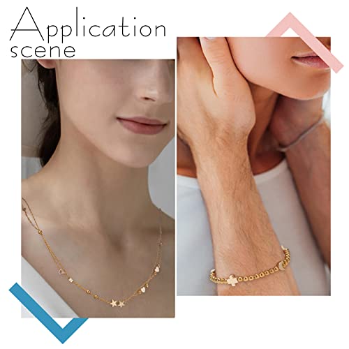 BENECREAT 40PCS 18K Gold Plated Moon Star Spacer Beads Heart Brass Beads for Bracelet Necklace DIY Jewelry Making - 10PCS/Shape - color: Heart Moon Cross Star