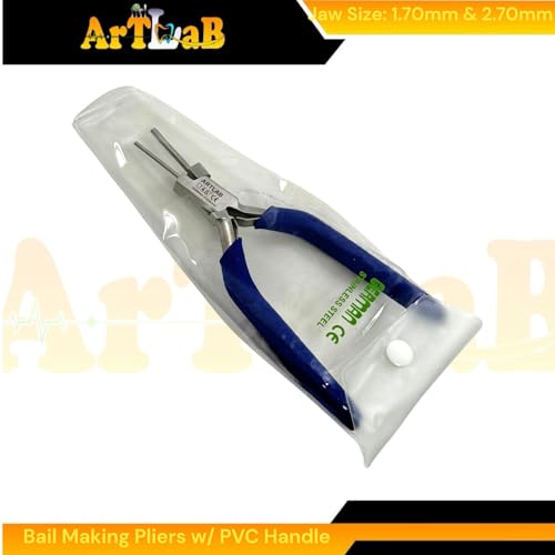 Bail Making Pliers with PVC Grip Handle | for Making S-Hooks, Ear Loops, Jump Loops, Bail, and More - German Stainless Steel ((J4S) 1.70 & 2.70mm Loops) - size: (J4S) 1.70 & 2.70mm Loops