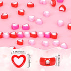 Augshy 700Pcs Heart Beads,Valentines Day Red Pink Heart Pony Beads for Jewelry Making Party Decoration Necklace Bracelets Earrings Hair Beads DIY Crafts Supplies - style: Heart Shaped Style