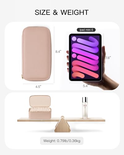 VLANDO Jewelry Box with 12 Velvet Jewelry Bags Travel Jewelry Case for Girls Jewelry Organizers Necklace Rings Earrings Storage Bags Mother Gifts Bridal Shower Gifts- Khaki - color: 12PCS-Khaki