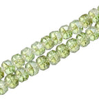 PATIKIL 75 Pcs 8mm OD 5mm Thick Crystal Glass Beads, Rondelle Crystal Beads Faceted Cut Gemstone Strand with Spacer Beads for Craft, Bracelet, Necklace, Olive Green - color: Olive Green