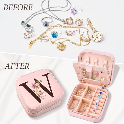 Christmas Stocking Stuffers for Women, Personalized Gifts Birthday Gift for Teen Girls, Travel Jewelry Case Box Organizer Mothers Day Mom Gifts for Daughter - style: W