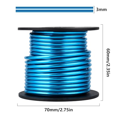 Aluminum Craft Wire, 32.8 Feet 3.0 mm/ 8 Gauge Blue Bendable Soft Metal Aluminum Wire Roll Bulk for DIY Crafts Sculpting Jewelry Making - color: Blue, size: 8 Gauge