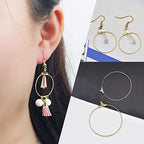 120Pcs Beading Hoop Earrings for Jewelry Making,Round Beading Earrings Hoop Bulk Jewelry Making Beadings Supplies Teardrop Rhombus Geometric Earring Hoops for DIY Craft Earring Hoops(Gold K/White K) - color: Gold K and White K 2