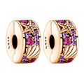 Clip Stopper Spacer Charms for Bracelets Necklaces, Compatible with Pandora,Jewery Mking DIY - style: Plated Shell Clip 14K Rose Gold